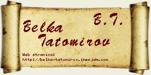 Belka Tatomirov vizit kartica